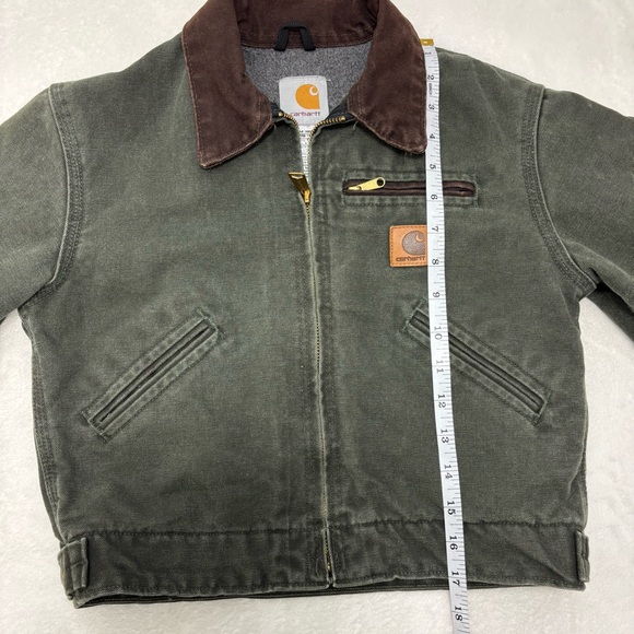 Carhartt Vintage J97 MOS Detroit Jacket Kids Youth GreenBlanket Lined Size M - Picture 5 of 11